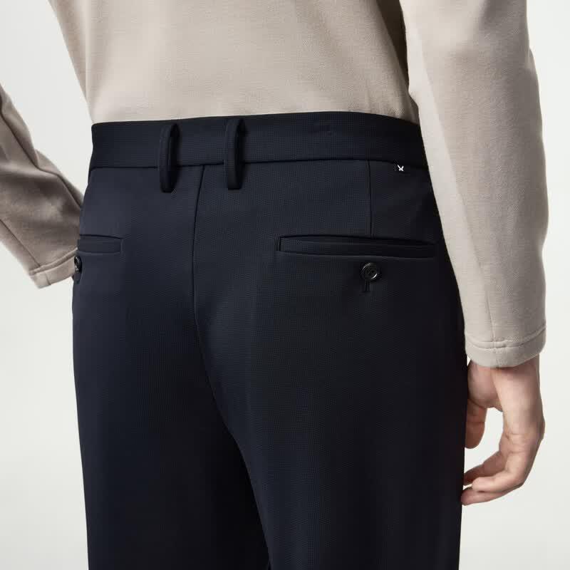 Joeone Men's High-Elastic Casual Straight-Leg Pants