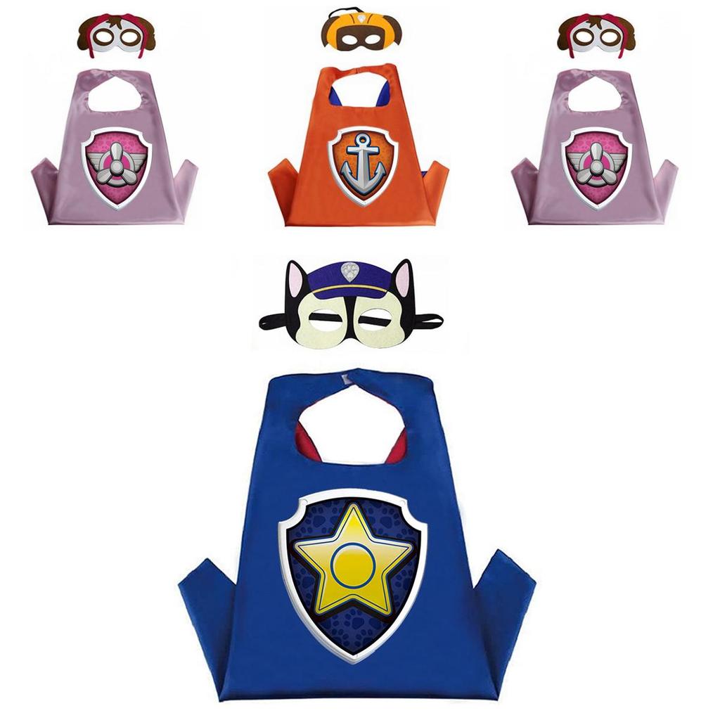 Vibrant Paw Patrol Cartoon Costume Cape And Mask Set For Kids Parties And Play
