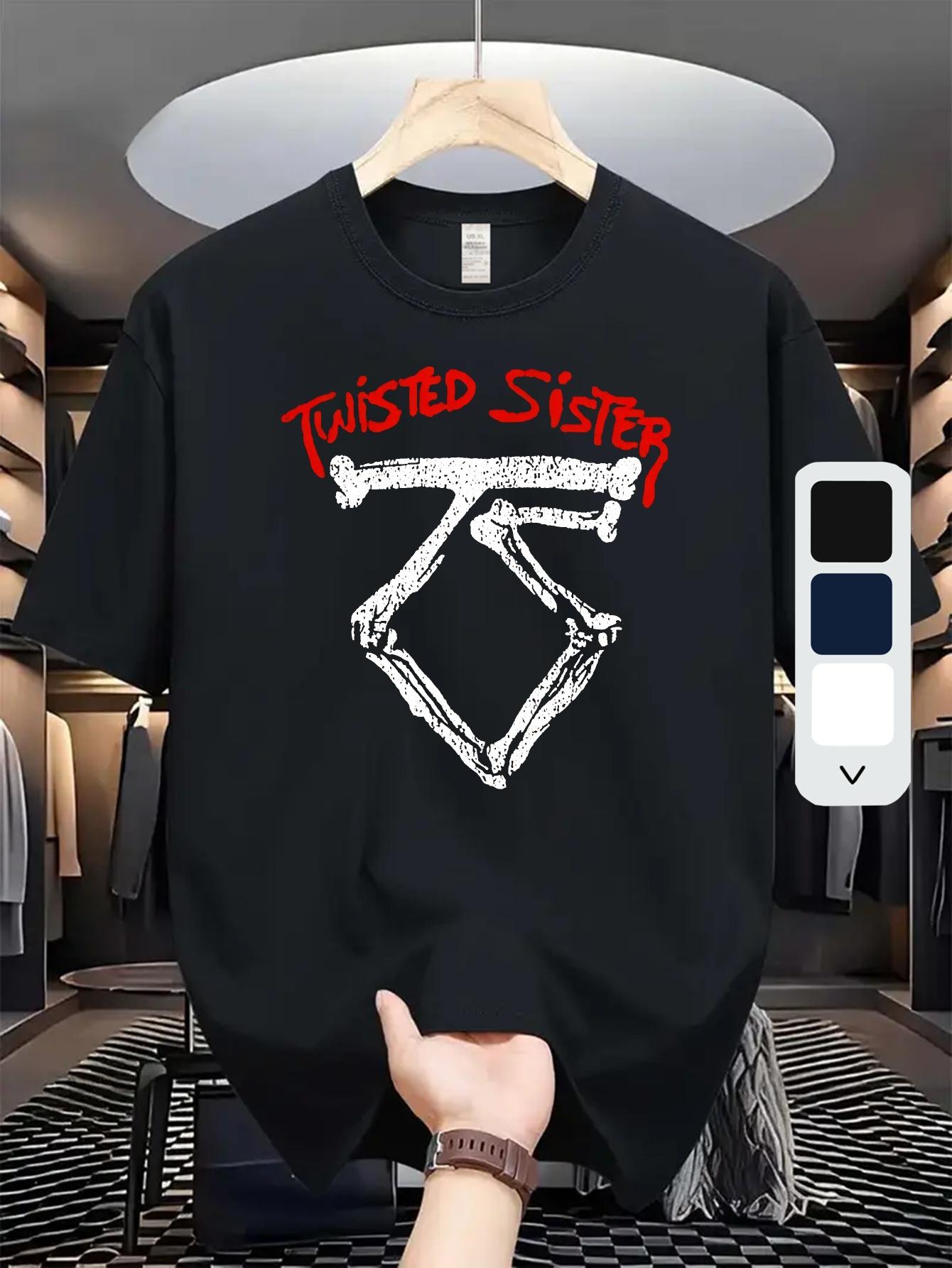 Twisted Sister Graphic T-shirt - Black & Red Graphic Print L