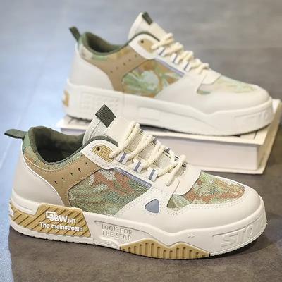 Herren Freizeitschuhe Leder Mesh Freizeitsneaker Trend Plateauschuhe Bequeme Vulkanisierte Schuhe für Herren Tenis Masculinos