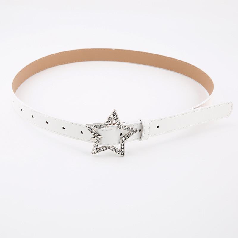 Women's Black Star Rhinestone Decorated Belt Summer Ins Fashion Casual Waistband