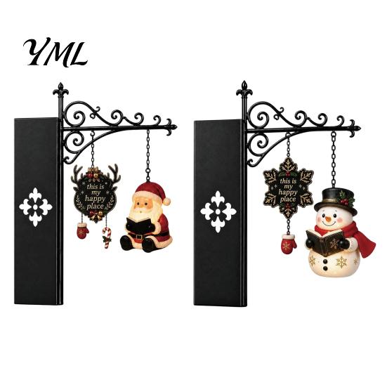Decorative Holiday Night Light 2PCS Christmas Bookshelf Lamp, Resin Santa Claus Elk Snowman Hanging Unique Festive Gift Light, Multi-Color Lighting