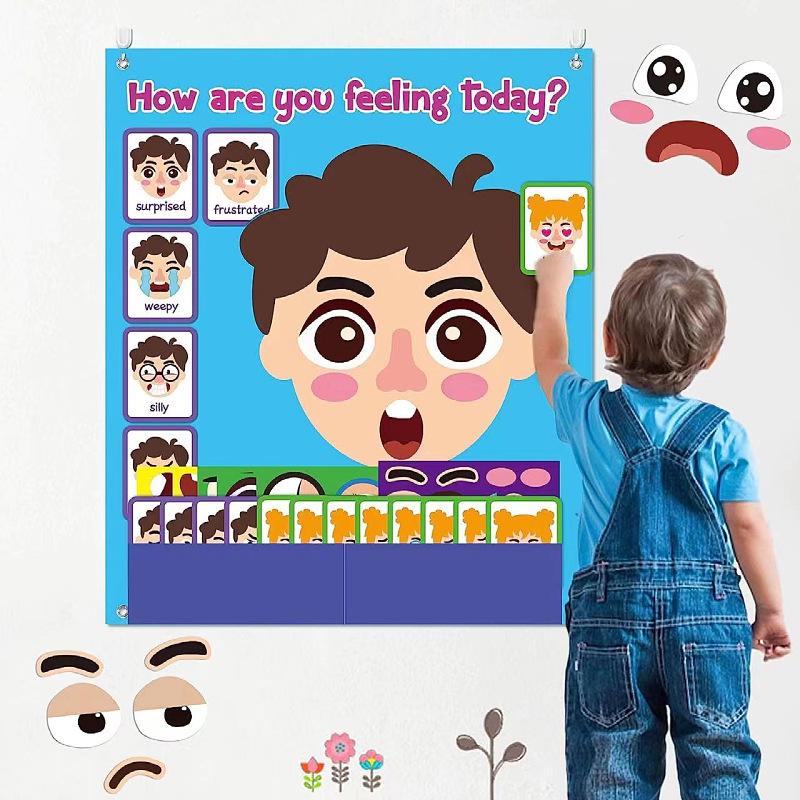 DIY Felt Emoji Stickers for Kids – Cute Non-woven Face Puzzle with Changeable Expressions