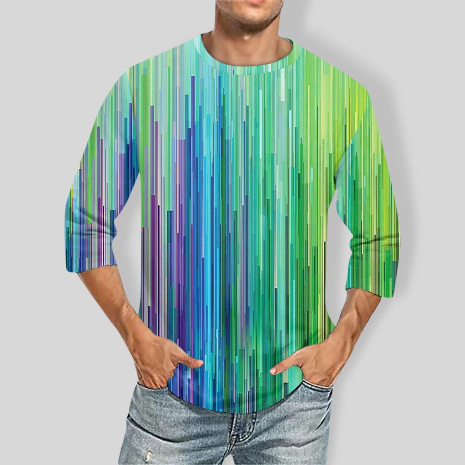 

Чоловіча однотонна футболка з круглим вирізом і три чверті S фіолетовий