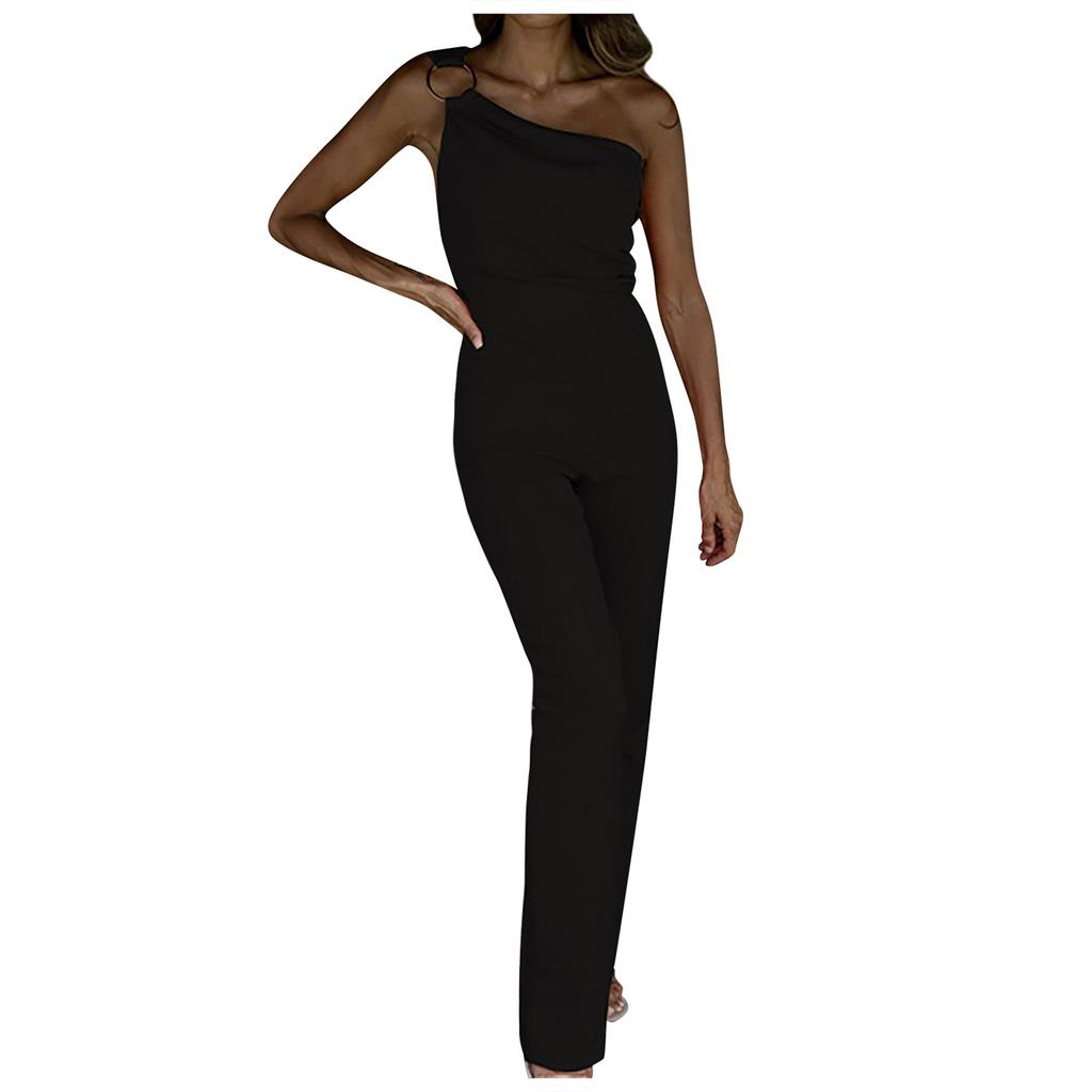 Women's Summer Casual Fashion Temperament Color Sleeveless Jumpsuit
