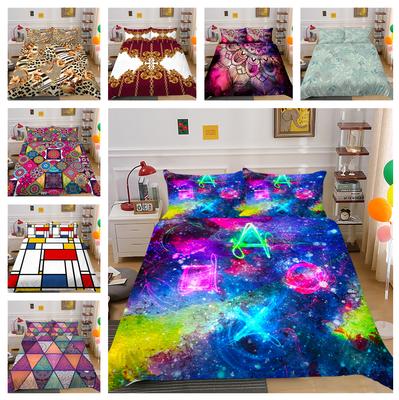 Conjunto de cama geométrico 3D com edredom e fronha 2/3 peças AU180 * 210 tamanho completo decoração macia para casa