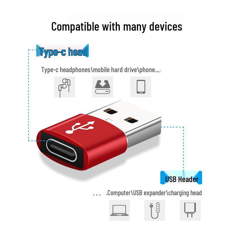Type-C Female To USB 2.0 Male OTG Adapter for Mobile Phones – Fast Charging & Data Transfer