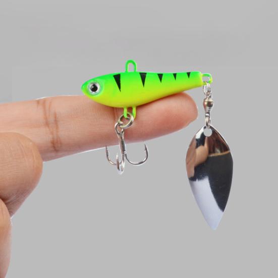 5Pcs Fishing Lures Realistic Looking Bright Colors Rotation Spoons Freshwater Spinner Artificial Metal Lures Hard Baits