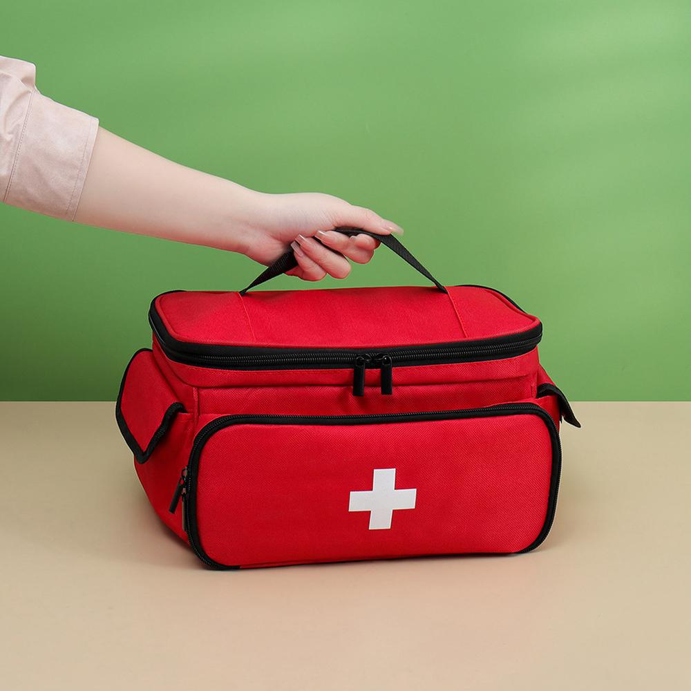 High-Capacity Portable First Aid Kit, Travel Medicine And Medication Storage Bag Oxford Cloth Organizer Box Emergency Survival