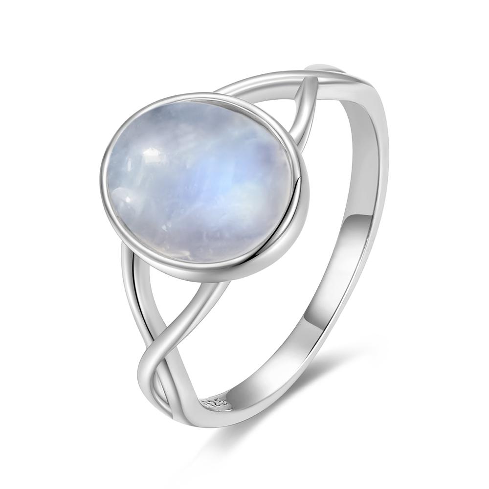 Vintage 925 Sterling Silver Natural Moonstone Rings Bohemia Oval Shape Retro Ring Gifts Fine Jewelry for Women Men