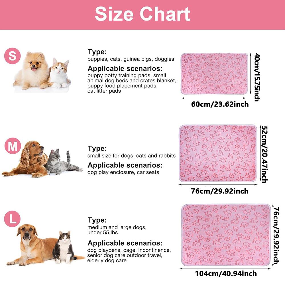 Ultra-Soft Paw Print Dog Blankets - Machine Washable, Cozy Pet Pillow Pads for Indoor & Outdoor Use - Ideal for Small To La