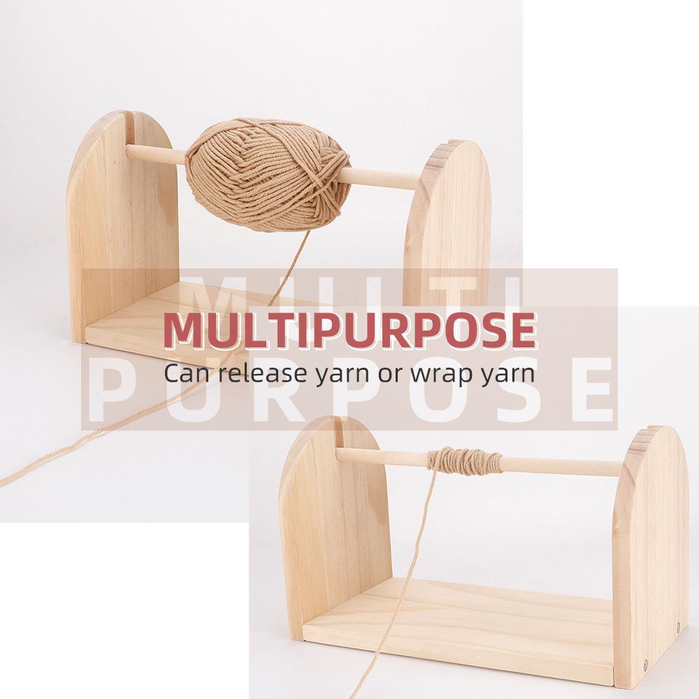 1pcs Wooden Yarn Spool Holder Frame, Weaving Yarn Storage Rack, Easy Removable Rotating Spinner, Manual Crochet & Knitting Tool