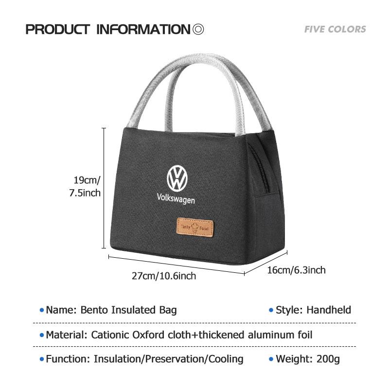Für Volkswagen VW Brotdose Isolierbeutel Picknicktasche Lebensmittelorganizer Bento Scirocco Jetta Käfer Golf 4 5 6 Passat Polo B5