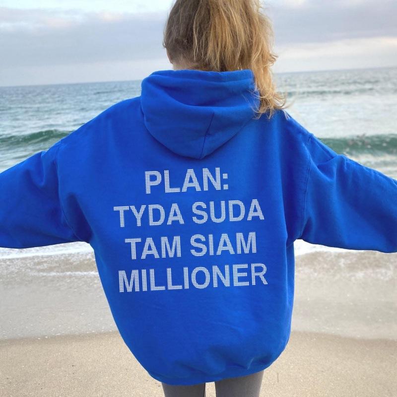 

Women s Back Letter Printed Hoodie Casual Loose Hoodie 5XL