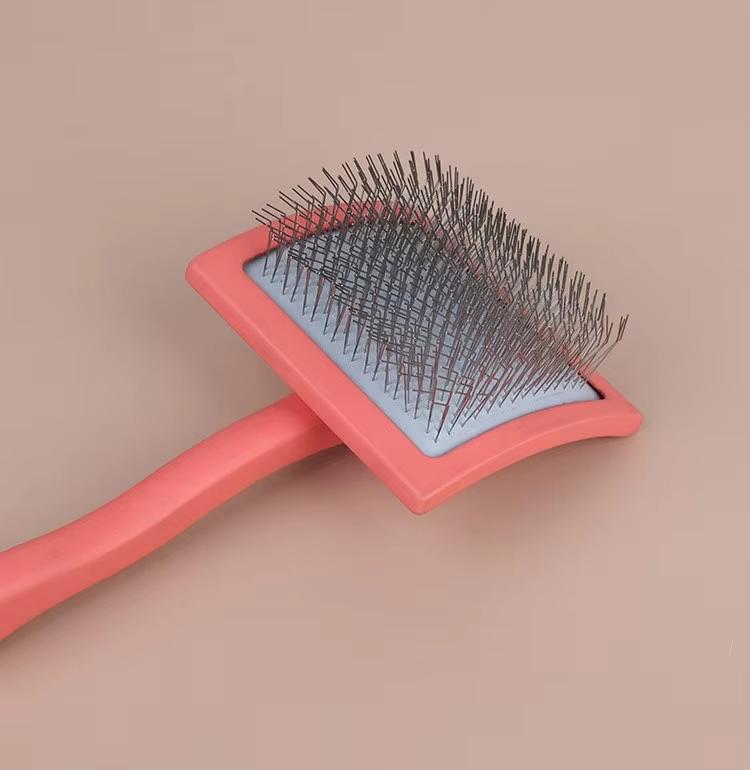 High Quality Custom Logo Dog Grooming Brush Long Pin Needle Stainless Steel Slicker Cat Dog Hair Removal Wood Pet Combs Soft Box