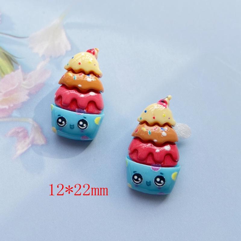30Pcs Cute Mixed Cartoon Ice Cream/Animal Flat Back Resin Cabochons Scrapbooking DIY Jewelry Craft Decoration Accessorie H200