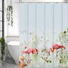 Flamingo Lake Floral Shower Curtain, Bathroom Decorative Shower Curtain, Waterproof Shower Curtain with Hooks