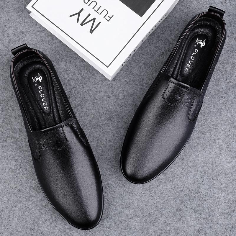 Dragonfly Men's Genuine Leather Breathable Non-Slip Casual Shoes for Middle-Aged & Elderly