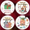 Baby's Double Full Month Happy Sticker for Birthday Party Favors, Gift Bags, and Kindergarten Teachers