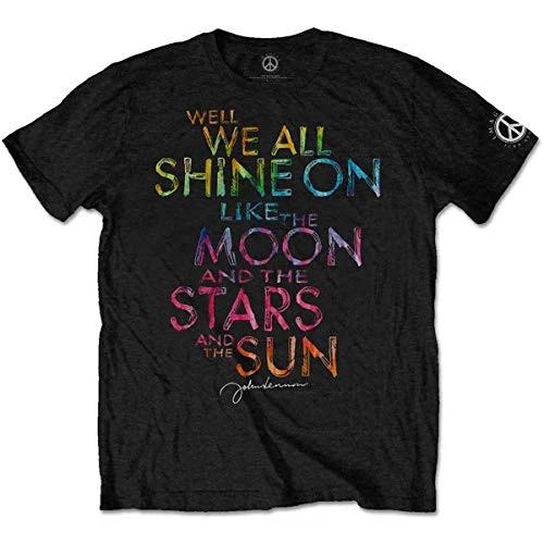 John Lennon Men's Shine On T-Shirt, Black (Black Black), Medium
