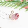 Elegant Swan Brooch: Simple Zircon Design, Stylish Collar Clip, In Stock