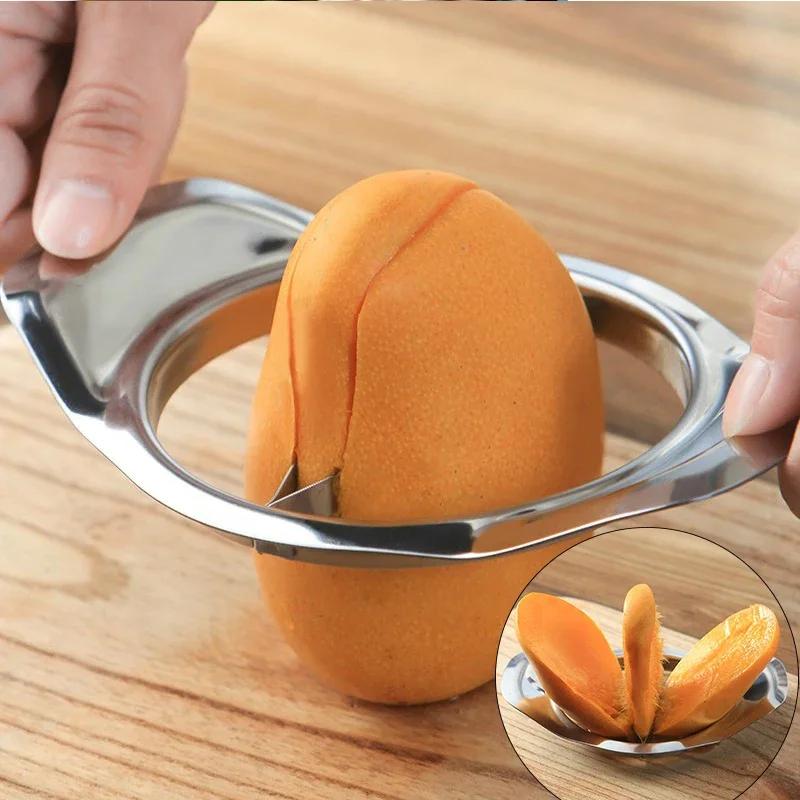 Stainless Steel Mango Cutter Apple Slicer Vegetable Knife Corer Kitchen Easy To Use Peeler Fruit Splitter Cutter Divider Tools