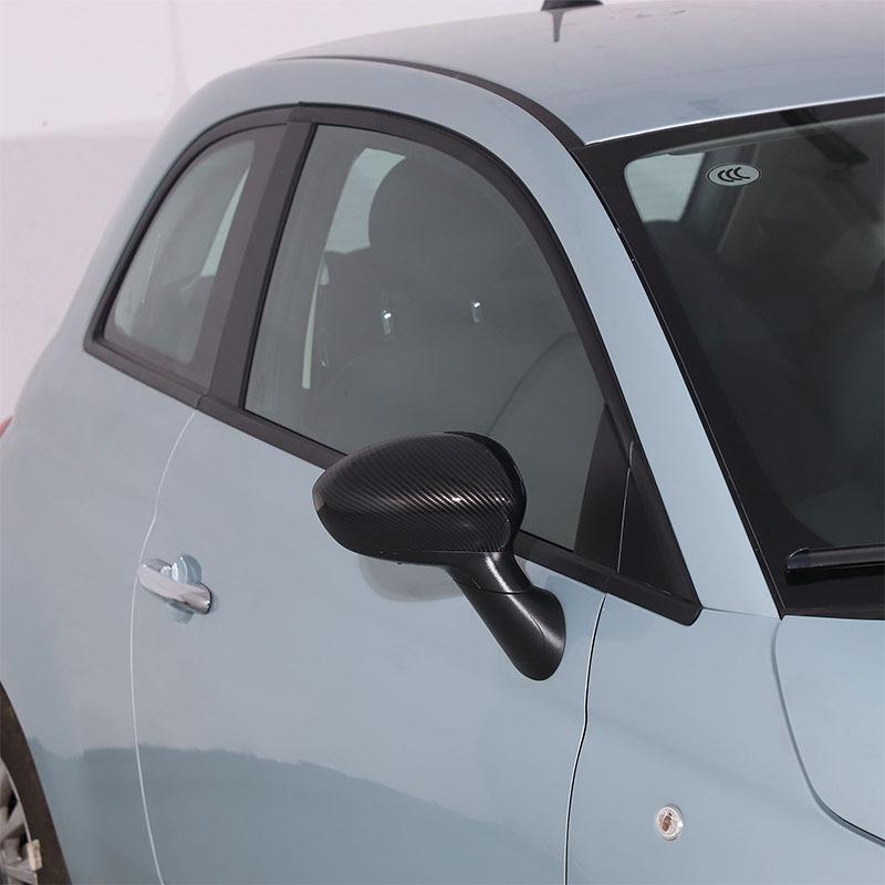 For Fiat 500 2010-2024 ABS Carbon Fiber Car Exterior Mirror Rearview Mirror Cover Decorate Car Accessories (replacement Parts)