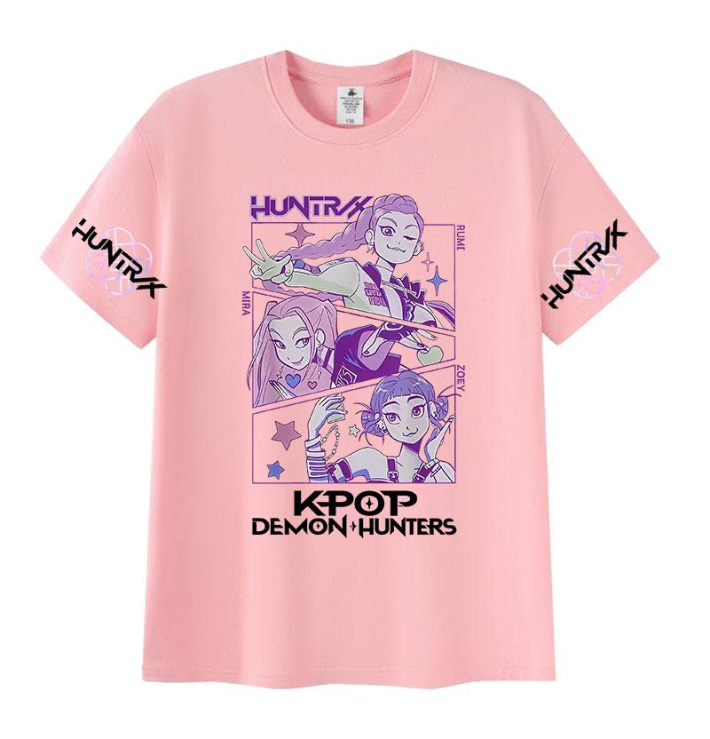 Anime K-pop Demon Hunters 2025 Graphic T-Shirts Men Women Kawaii Aesthetic Clothing T Shirt Casual Cotton Short Sleeve T-Shirt