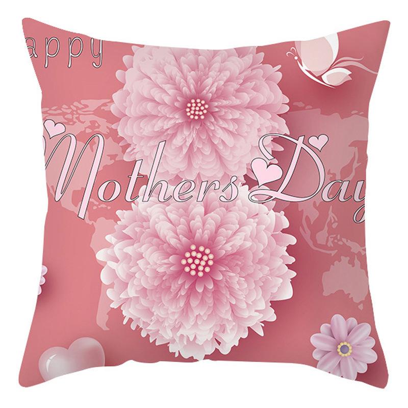 Mother's Day Pillow Cover Home Office Peach Skin Cushion Cover Sofa Car Cushion Cover Backrest
