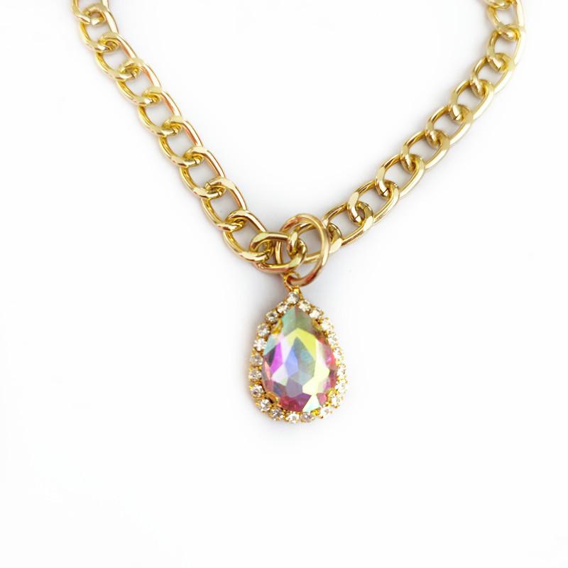 

Pet necklace, crystal pendant, cat, teddy collar, adjustable, princess style gold necklace, cat gift, dog gift, dog toy S(10-20CM)