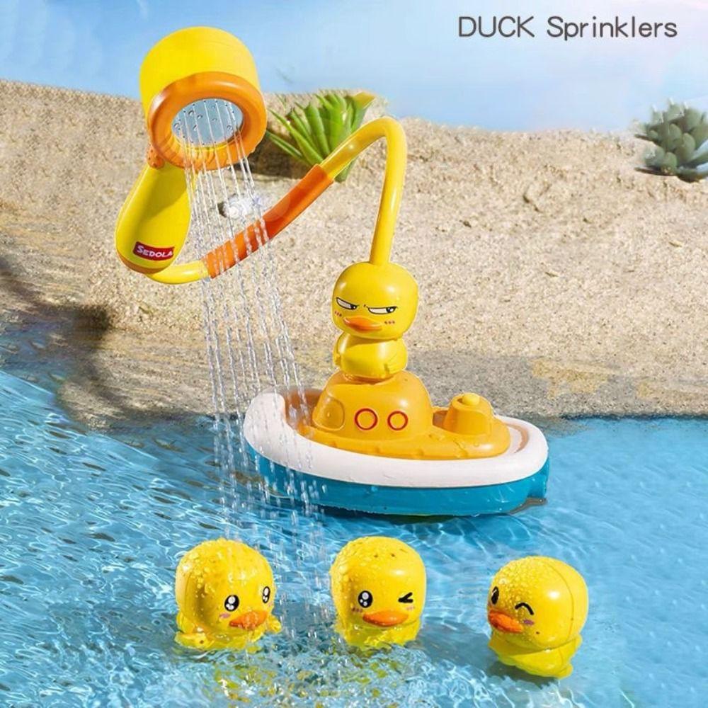 Small Yellow Duck Baby Shower Set Spray Water Water Toys Funny Bathtub Toy Swimming