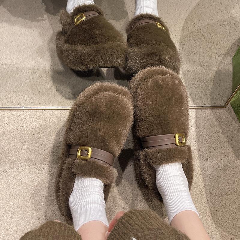 

Обувь Мао Мао верхняя одежда женская 2025 осень и зима новая два способа носки флисовая теплая на одной педали толстая подошва удобная увеличение роста хлопковая обувь женская 40 темно-коричневого