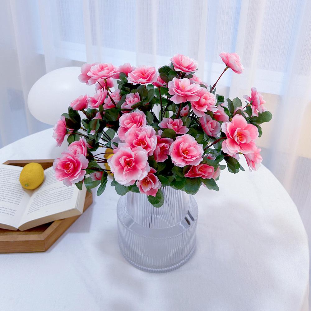 Artificial Green Plant Simulation Fake Rhododendron Bouquet, Living Room Home Decoration Ornament Photography Props