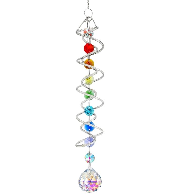 Suncatchers Wind Chimes Gazing Spiraling Tail Crystal Decorative Wind Chimes Suncatchers Crystals Hanging for Garden