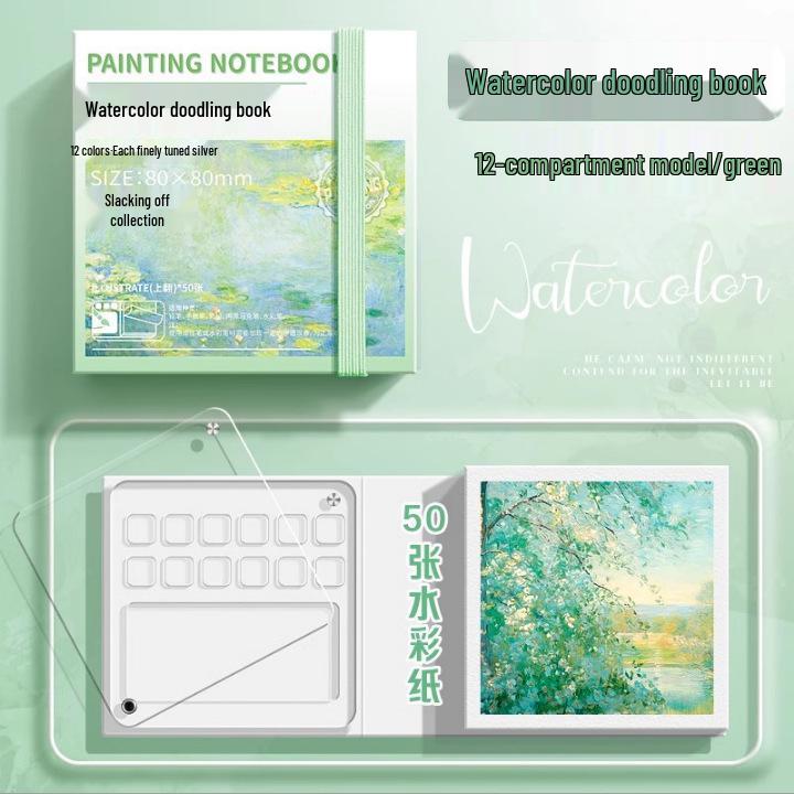 Compact Blue Sketchbook for Watercolor & Marker Art