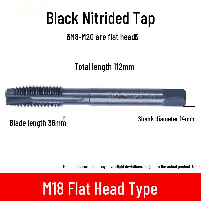 Titanium Plated Taper Tap for M3-M12 Stainless Steel Threads