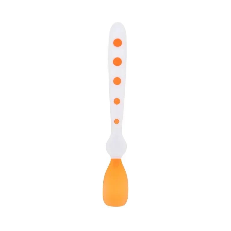 Baby-Fütterlöffel aus weichem Silikon, zum Lernen des Essenstrainings, temperaturempfindlich, farbwechselnd, für Kinder, sicher, Flaware