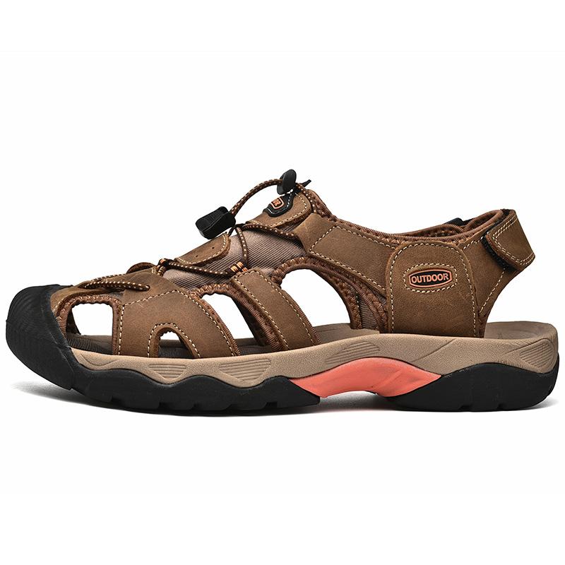 Summer Men Genuine Leather Sandals Men Beach Sandals Outdoor Sandals For Men