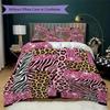 Y2K Leopard Print Pattern Bedding Uilt Set Uilt Cover Pillowcase Home Decoration Birthday Gift (1 * Duvet Cover + 2 * Pillowcase  Without Core)13