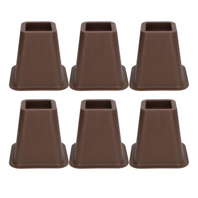 6 Pièces Rehausseurs de Meubles en Plastique Antidérapant Rehausseurs de Lit Aspect Bois pour Rangement Bureau Canapé Chaise Machine à Laver