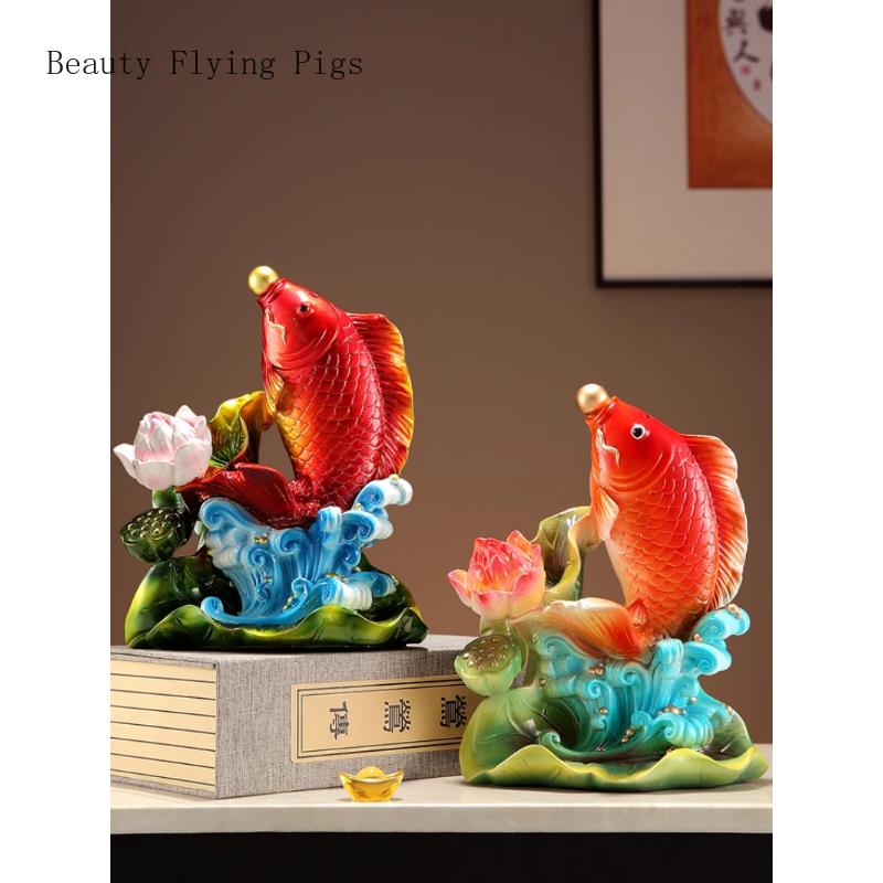 1 STÜCK Handgefertigtes chinesisches Koi Feng Shui Ornament High-End Büro Zuhause Wohnzimmer Eingang Weinschrank Dekoration