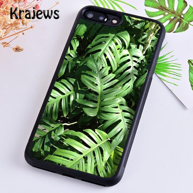 Krajews Monstera Flower Tropical Green Leaves Phone Case Cover For iPhone 14 5 6s 7 8 Plus XR XS 11 12 13 Pro Max Galaxy S21 S22
