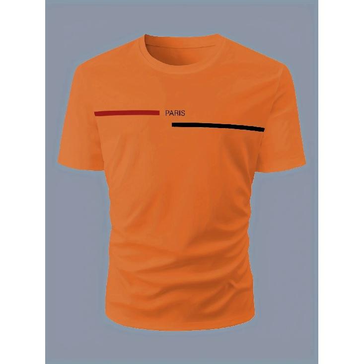 Męski T-shirt z krótkim rękawem z okrągłym dekoltem, na lato, męski, luźny krój, bawełniany, z nadrukiem, topy
