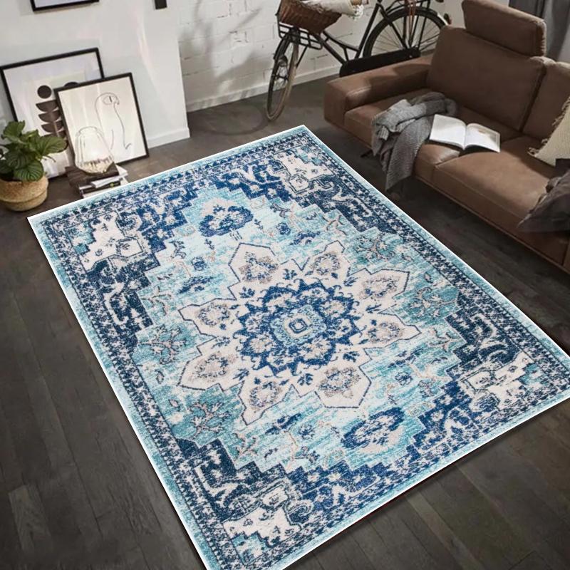 Boho Chic Persisch Türkischer Teppich Wohnzimmer Dekor Sofateppich Schlafzimmer Nachttisch Weicher Teppich Küche Esstisch Bodenschutz Flur Teppich