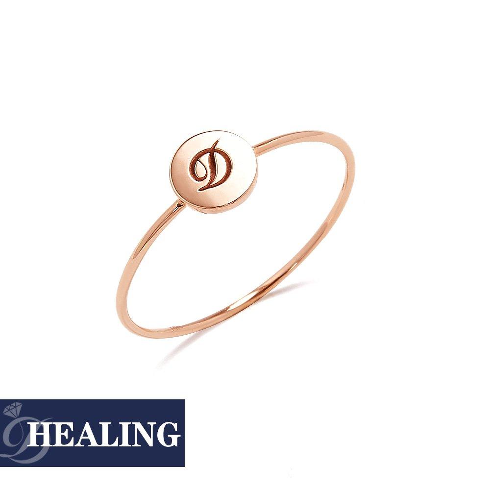 

[Dorocy] 14K Initial Moiring Ring 14K pink gold/ Size: 05