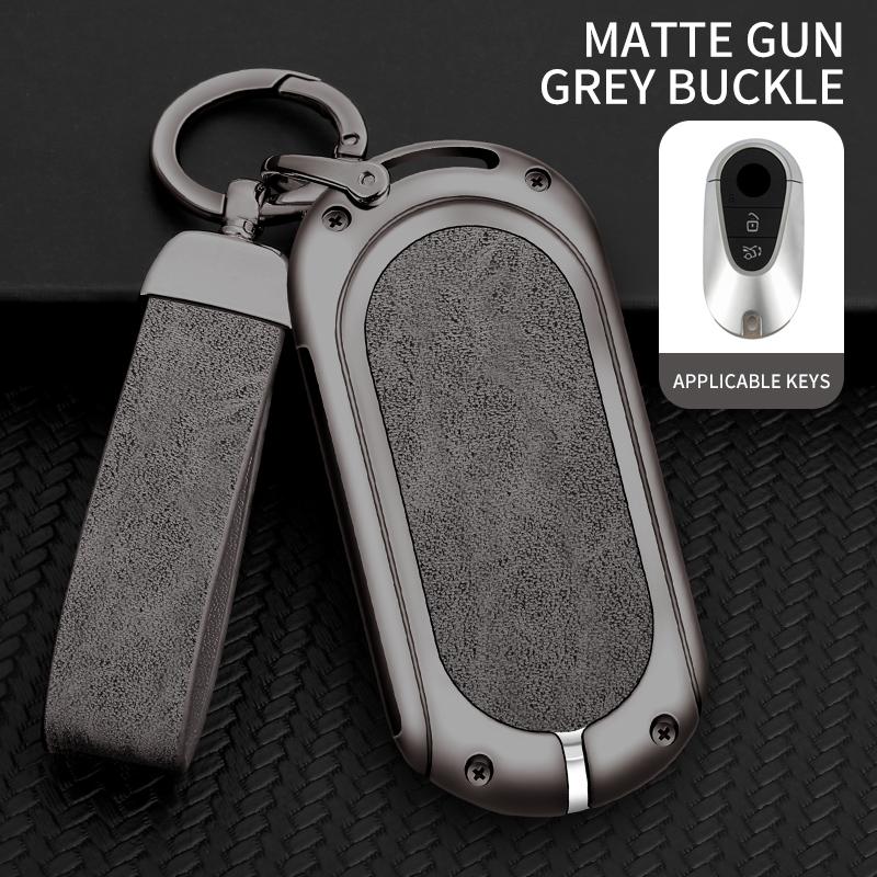 Zinc Alloy Leather Car Key Case Cover Holder Protector Shell For Mercedes Benz C S Class W206 W223 S350 C260 C300 S400 S450 S500