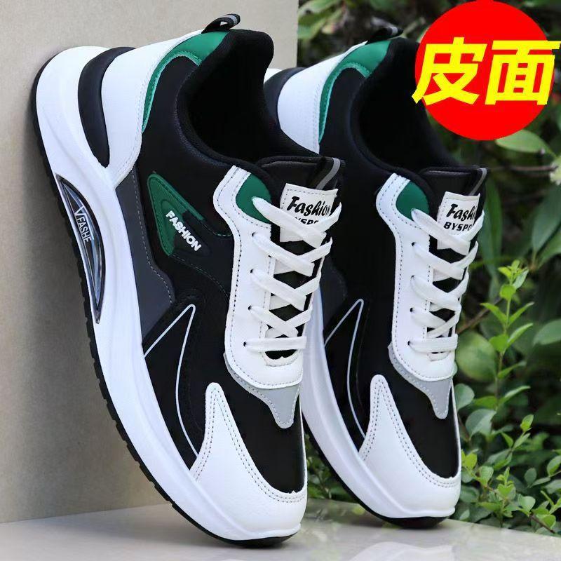 

Men s shoes autumn and winter velvet warm leather sneakers soft sole casual running shoes black work shoes 39
