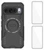 For Google Pixel 10 Pro Magnetic Case WANLONFENG DJ Series PC TPU Phone Cover with 2Pcs Tempered Glass Film