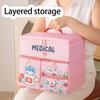 Portable Hand Carry Medicine Storage Box Foldable Multiple Drawer Compartment for Organized Home Use