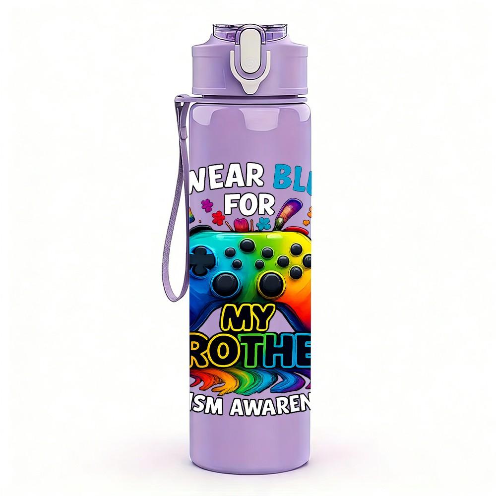 1PC Another Brother Game Controller 750ml Color Plastic Sports Water Bottle Leakproof Flip Straw Lid Suitable for Sports Office Home Use